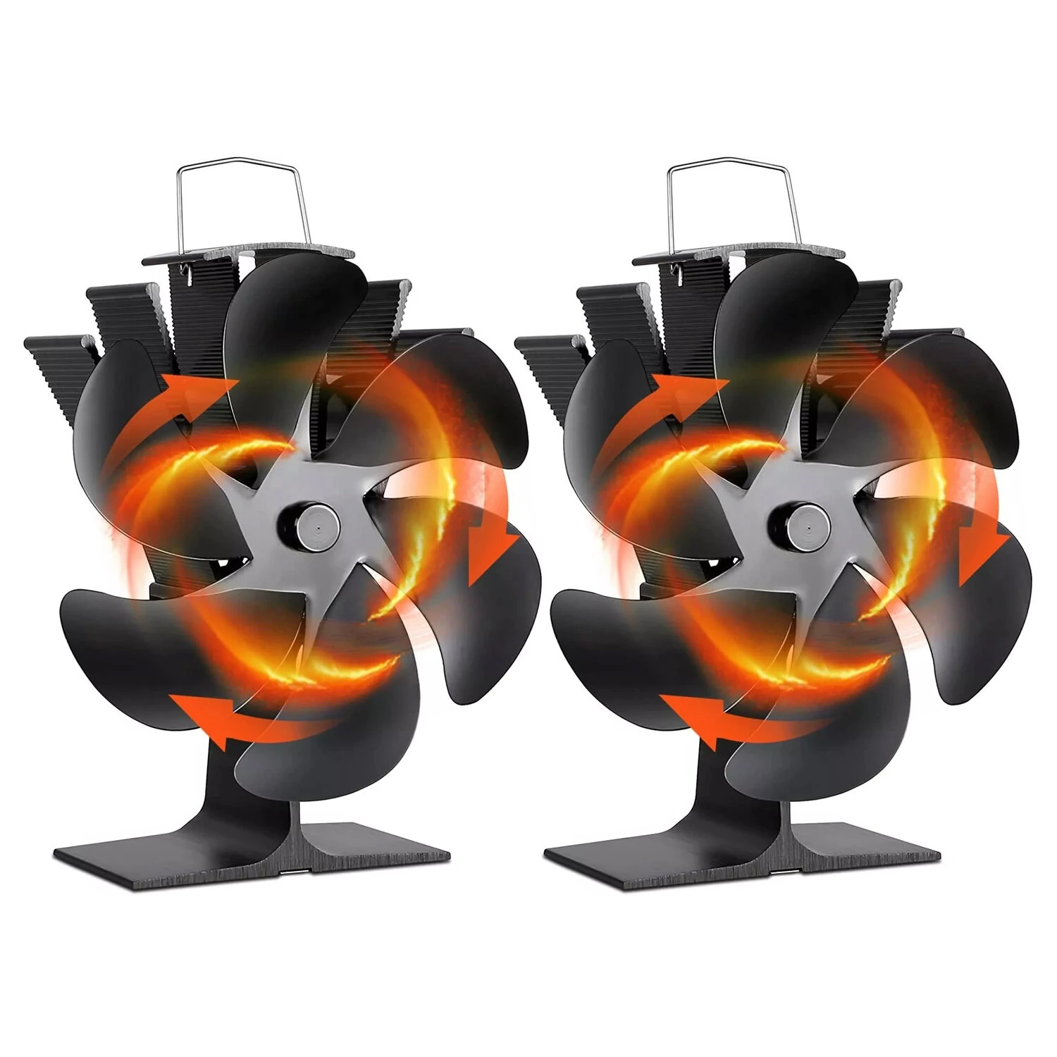 IPRee 6 Blades Heat Powered Stove Fan Black Fireplace Fan Log Wood Burner Eco-fan Quiet Home Fireplace Fan Efficient Heat Distribution (image for) IPRee 6 Blades Heat Powered Stove Fan Black Fireplace Fan Log Wood Burner Eco-fan Quiet Home Fireplace Fan Efficient Heat Distribution